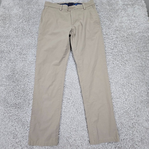 Vineyard Vines On The Go Pants Men 30x30 OTG Beige Slim Straight Outdoors Office - Picture 1 of 14